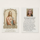 Carte de prière Jésus pour le Mémorial catholique (Devant & derrière)