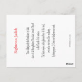 Carte de prière Judith juste (Dos)