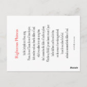 Carte de prière juste Phineas (Dos)