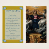 Carte de prière latine Salve Regina (Devant & derrière)