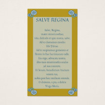 Carte de prière latine Salve Regina