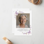 Carte de prière | Lilac Butterflies Photo (Devant/Arrière en situation)