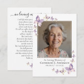 Carte de prière | Lilac Butterflies Photo (Devant / Derrière)