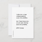 Carte de prière Love One Another Prayer (Dos)