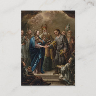 Carte de prière Mariage aux fleurs bleu aquarelle