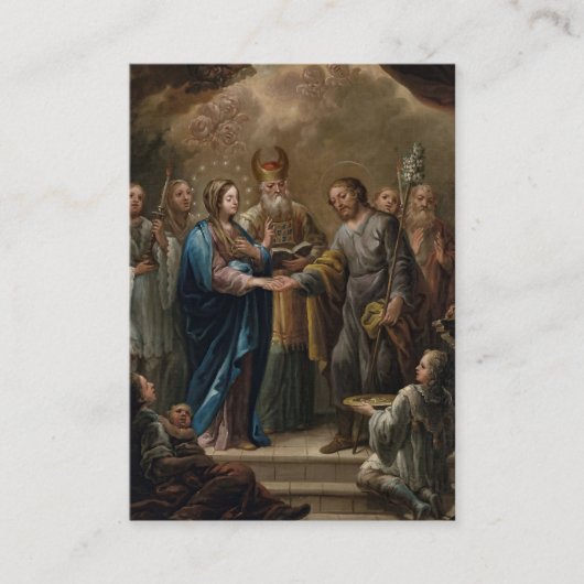 Carte de prière Mariage aux fleurs bleu aquarelle (Devant)