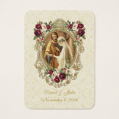 Carte de prière Mariage catholique de dentelle flo (Devant)