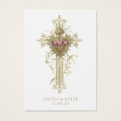 Carte de prière Mariage catholique de la Croix et (Devant)