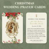Carte de prière Mariage catholique de Noël Poinset