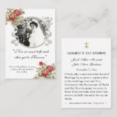 Carte de prière Mariage catholique Karl & Zita (Devant / Derrière)