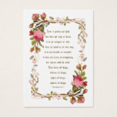 Carte de prière Mariage catholique rose Roses (Devant)