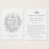 Carte de prière Mariage catholique Sacré-Coeur (Devant & derrière)