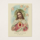 Carte de prière Mariage du Sacré-Coeur de Jésus (Devant)