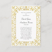 Carte de prière Mariage Ornate Gold Frame (Devant)