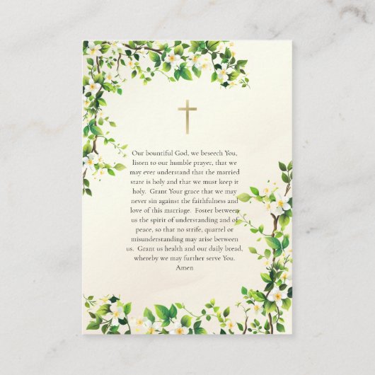 Carte de prière Mariage orthodoxe (Dos)