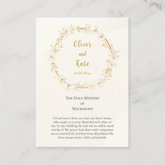 Carte de prière Mariage orthodoxe (Devant)