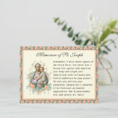 Carte de prière mémorare de la fête de Saint Josep (Debout devant)