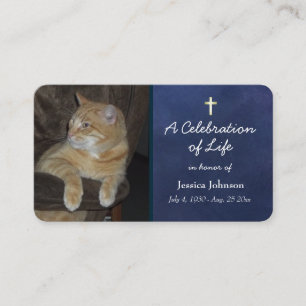 Carte de prière Memorial avec une option photo