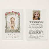 Carte de prière Mémorial catholique Marie (Devant & derrière)