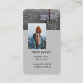 Carte de prière Memorial Dragonfly Dewdrops (Devant)