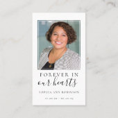 Carte de prière Mémorial photo de funérailles simp (Dos)