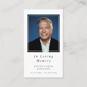 Carte de prière Mémorial photo de funérailles simp (Devant)