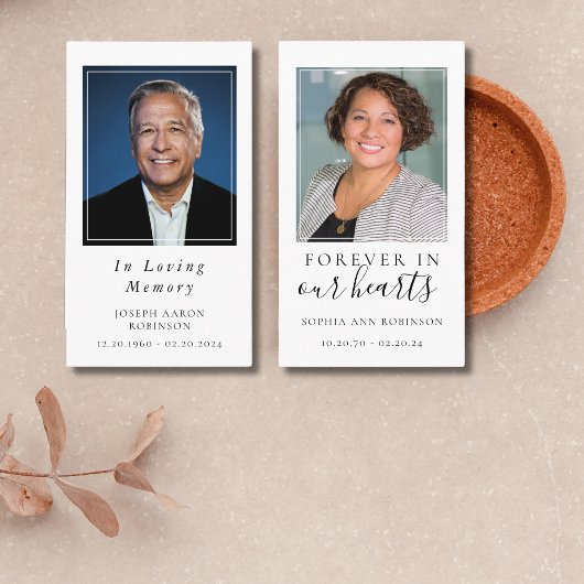 Carte de prière Mémorial photo de funérailles simp