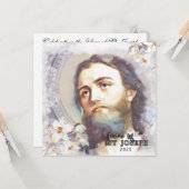 Carte de prière mémoriale catholique de l'année de (Devant/Arrière en situation)