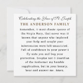 Carte de prière mémoriale catholique de l'année de (Dos)