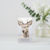 Carte de prière mémorielle de cerf à travers aquar (Debout devant)