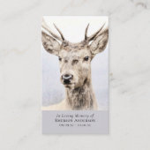 Carte de prière mémorielle de cerf à travers aquar (Devant)
