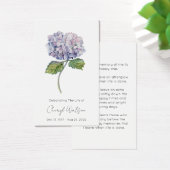 Carte de prière mémorielle simple hydrangea pour f (Bureau)