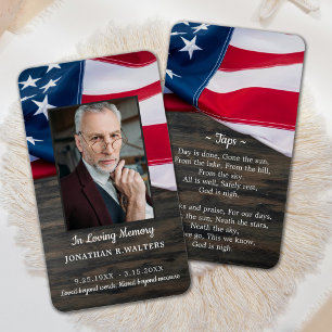 Carte de prière militaire Premium American Flag Ph