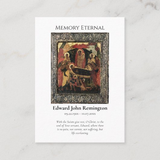 Carte de prière minimaliste orthodoxe (Devant)