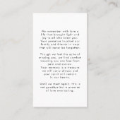 Carte de prière moderne en souvenir de Nom Photo d (Dos)