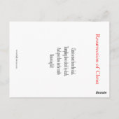 Carte de prière Noli Me Tangere (Dos)