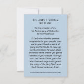 Carte de prière Nom 1ère Ordination Anniversaire B (Dos)