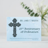 Carte de prière Nom 25e Croix anniversaire de l'or (Debout devant)