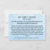 Carte de prière Nom 25e Croix anniversaire de l'or (Dos)