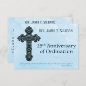 Carte de prière Nom 25e Croix anniversaire de l'or (Devant / Derrière)