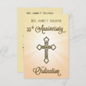 Carte de prière Nom 35e Croix anniversaire de l'or (Devant / Derrière)