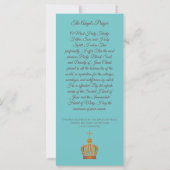 Carte de prière Notre-Dame de Fatima et roses blan (Dos)