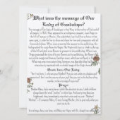 Carte de prière Notre-Dame de Guadalupe (Dos)