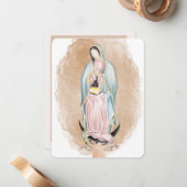 Carte de prière Notre Dame de Guadalupe - 10 pack (Devant/Arrière en situation)