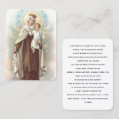 Carte de prière Notre-Dame du Mont Carmel Stars (Devant / Derrière)