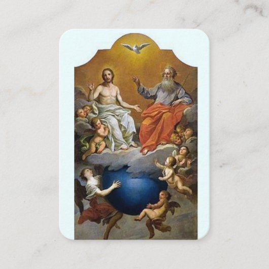 Carte de prière Omnipotentia Patris Holy Trinity (Devant)