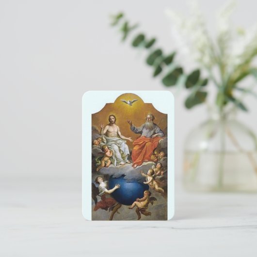 Carte de prière Omnipotentia Patris Holy Trinity (Debout devant)