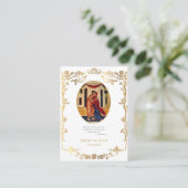 Carte de prière Orthodoxe Rose d'or (Debout devant)