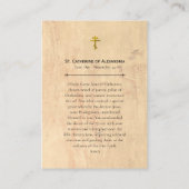 Carte de prière orthodoxe Sainte-Catherine d'Alexa (Dos)