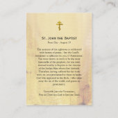 Carte de prière orthodoxe St. Jean le Baptiste (Dos)